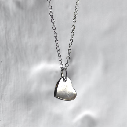 Sterling Silver Engravable Heart 18 Inch Belcher Chain Necklace