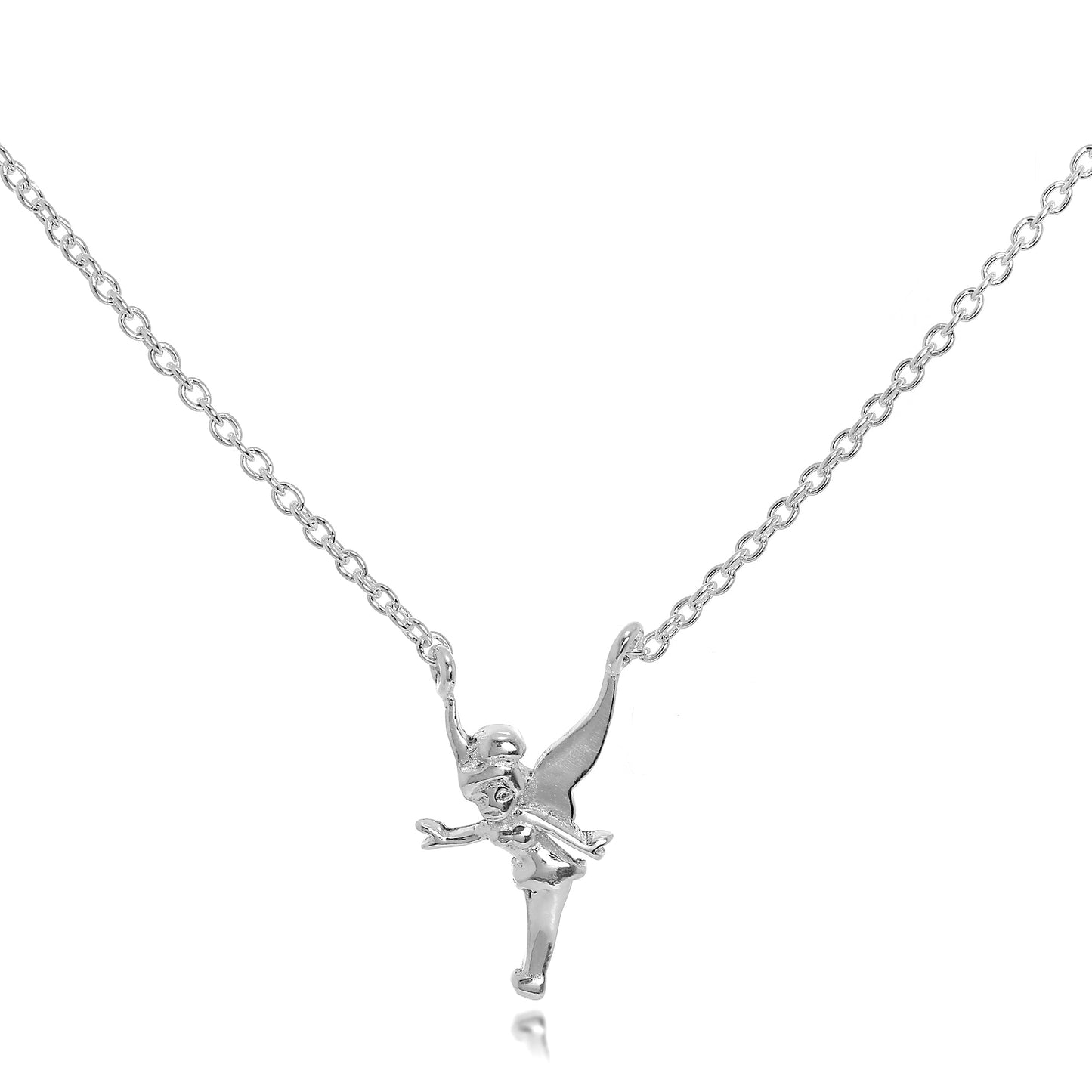 Sterling Silver Tinkerbell Fairy Necklace on 18 Inch Chain