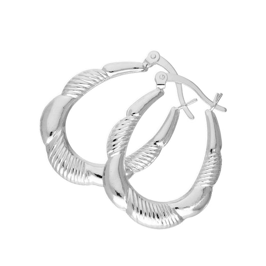 Sterling Silver Twisted Hoop Earrings