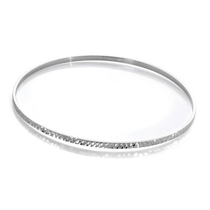 Sterling Silver Diamond Cut 66mm Stacking Bangle