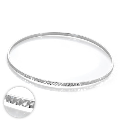 Sterling Silver Diamond Cut 66mm Stacking Bangle