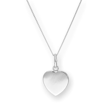 Sterling Silver Engravable Heart Pendant Necklace 16 - 22 Inches