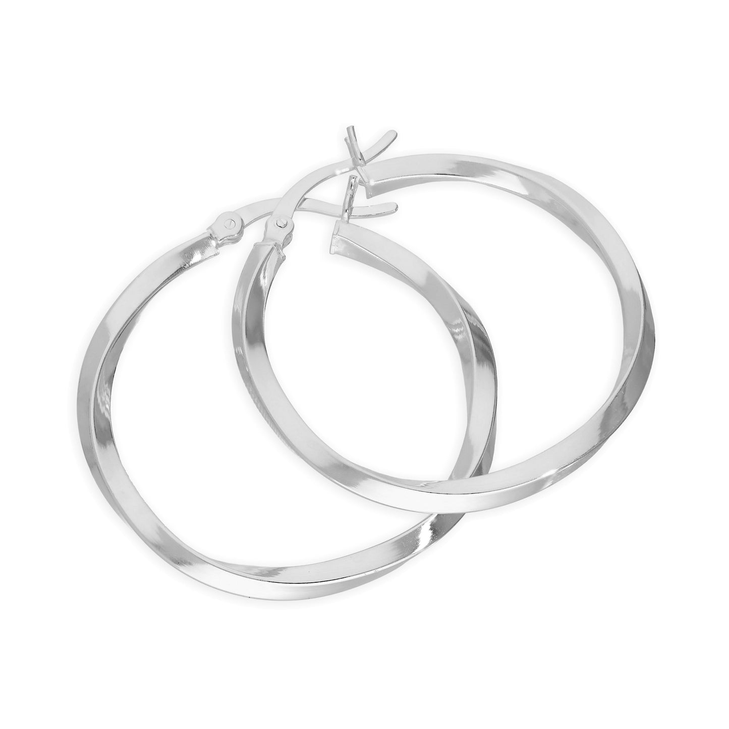 Sterling Silver Twisted 31mm Hoop Earrings