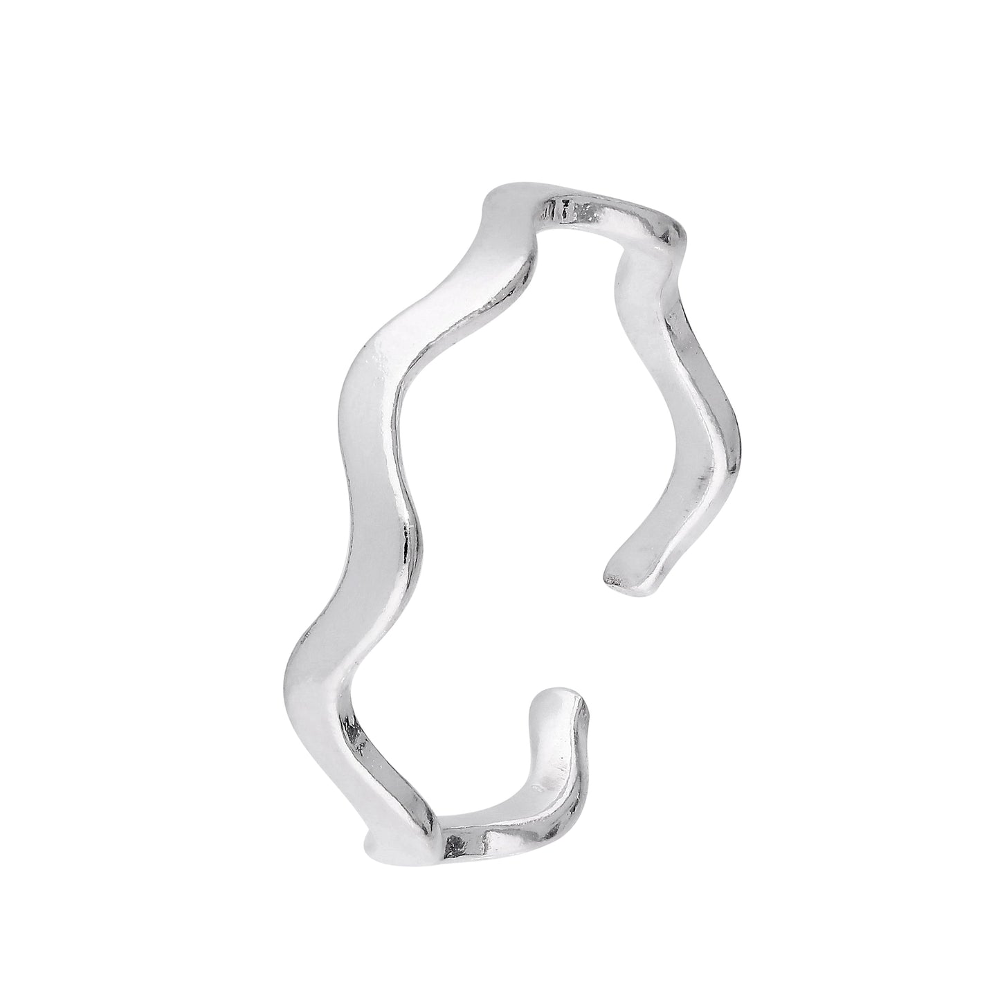 Sterling Silver Wavy Band Toe Ring