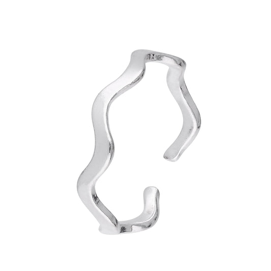 Sterling sølv Wavy Band Toe Ring