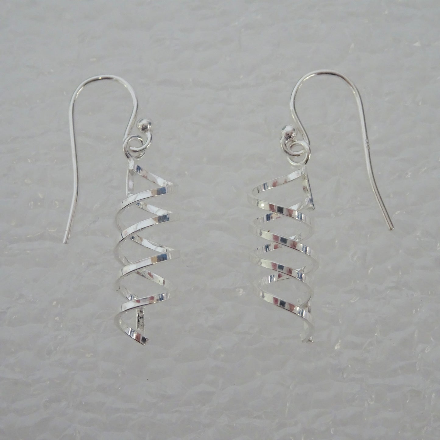 Sterling Silver Corkscrew Swirl Fish Hook Earrings