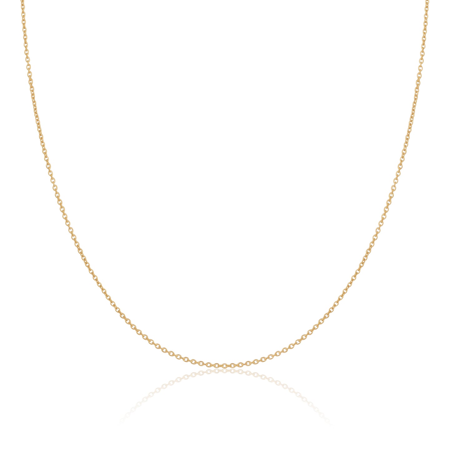 Gold Plated Sterling Silver 1mm Cable Chain 16 - 24 Inches