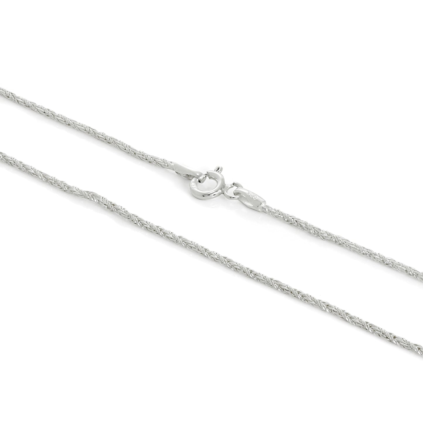 Sterling Silver 1mm Twisted Foxtail Chain 16 - 24 Inches