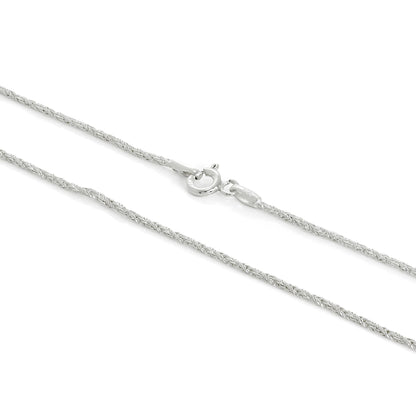 Sterling Silver 1mm Twisted Foxtail Chain 16 - 24 Inches