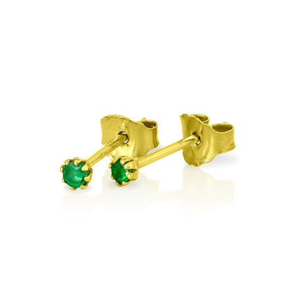 9ct Gold & Gemstone 2mm Round Stud Earrings