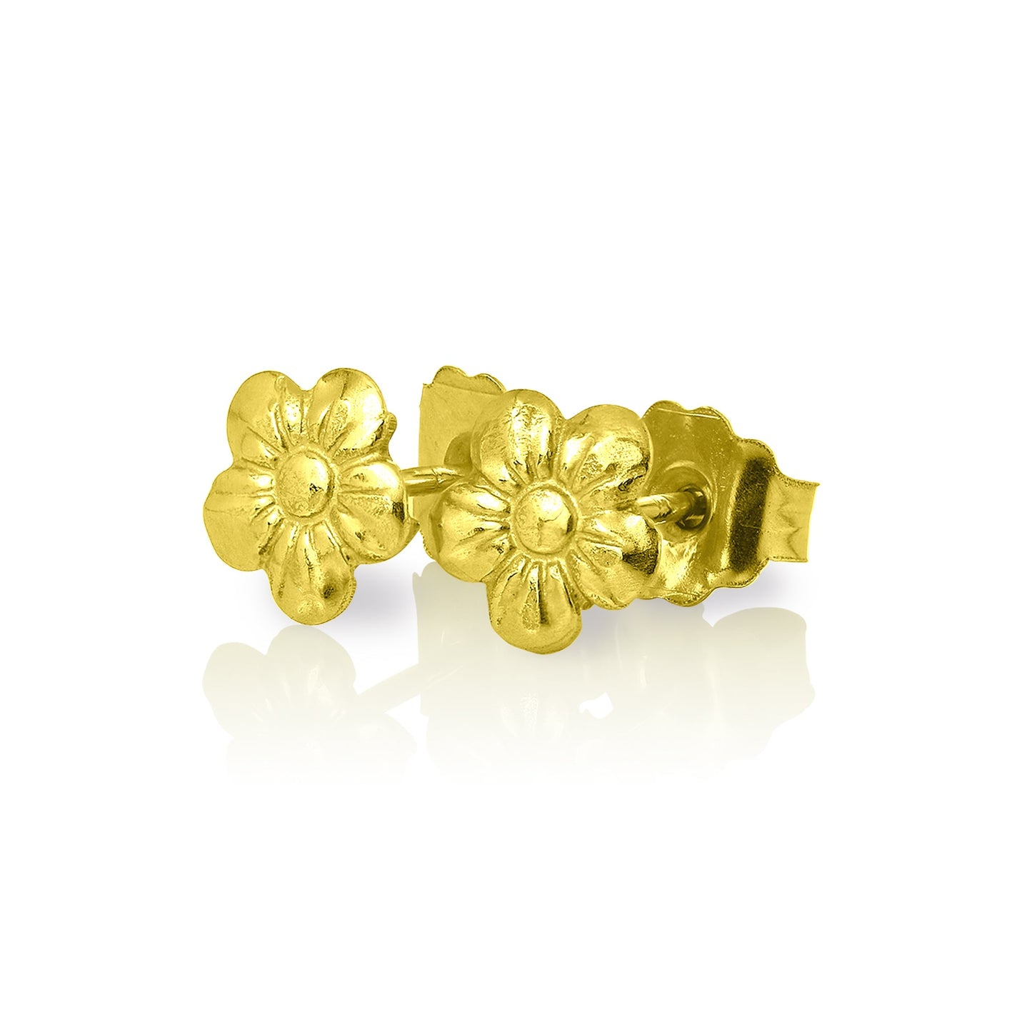 Cute Small 9ct Gold Flower Stud Earrings