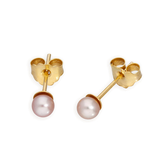 9ct Yellow Gold & 3mm Pearl Stud Earrings