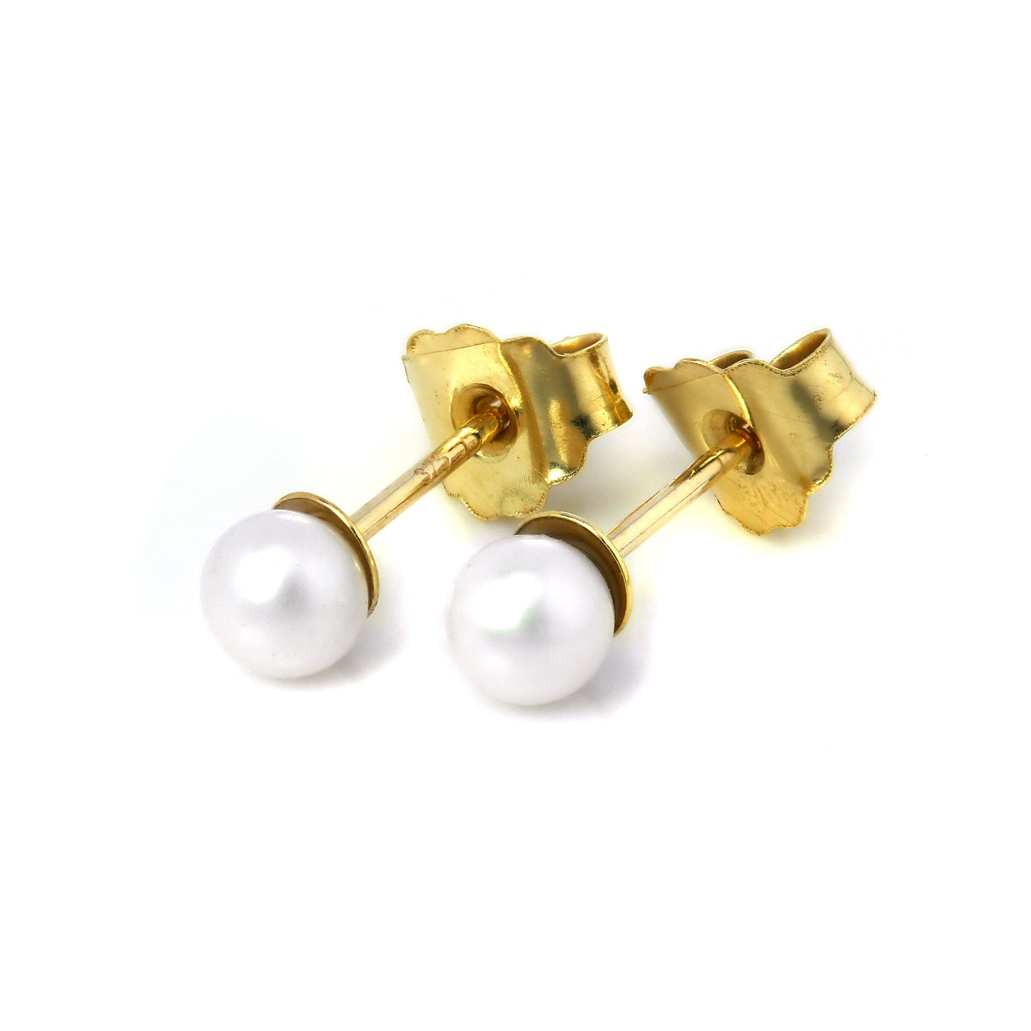 9ct Gold Small 3mm Freshwater Pearl Stud Earrings