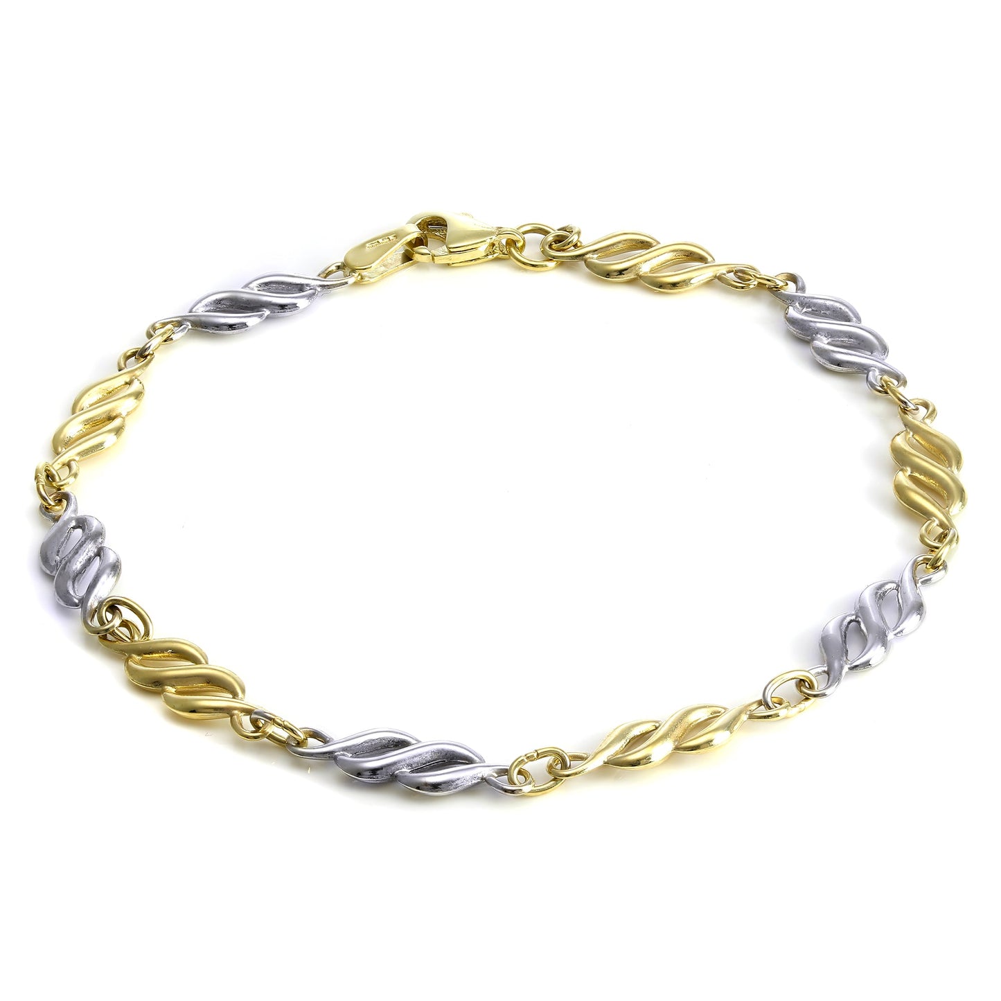 9ct White & Yellow Gold Twist Bracelet