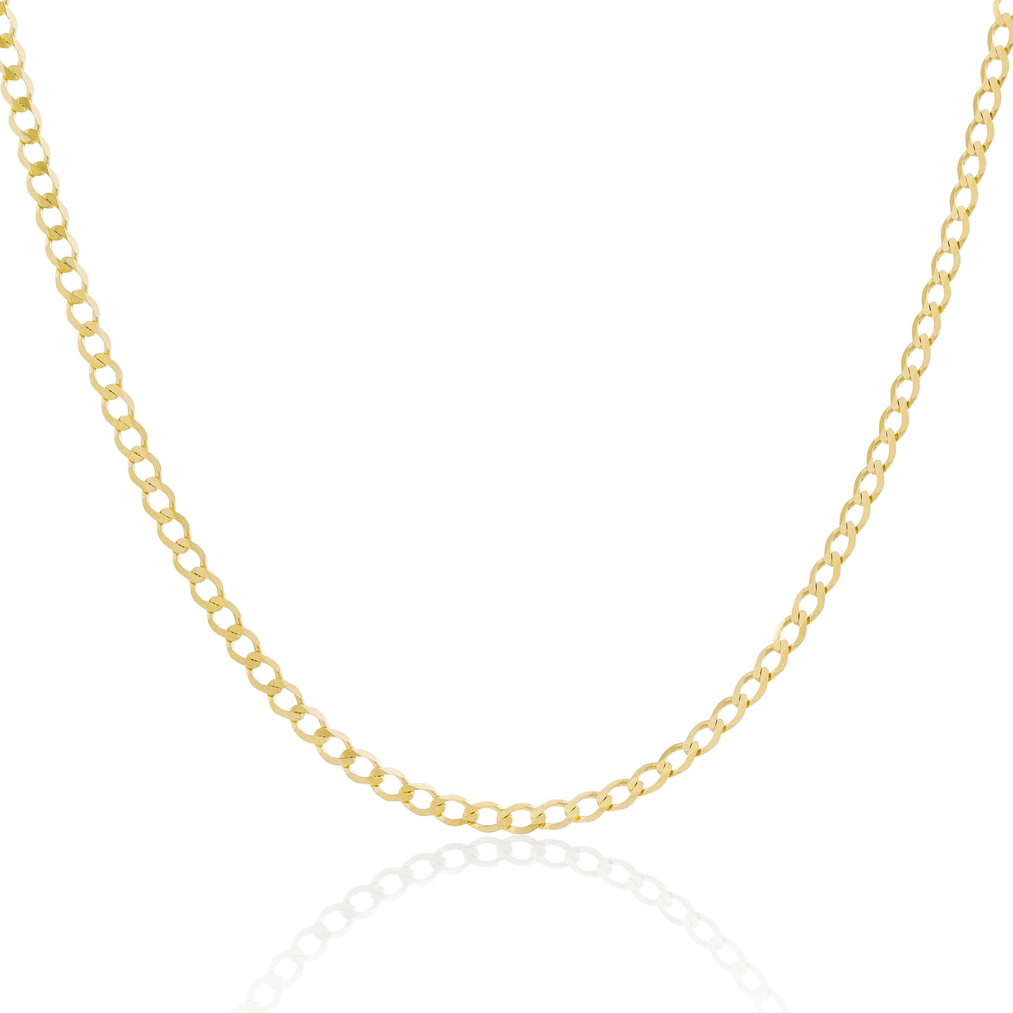 9ct Gold 3mm Curb Chain Bracelets & Necklaces - 6 to 30 Inches