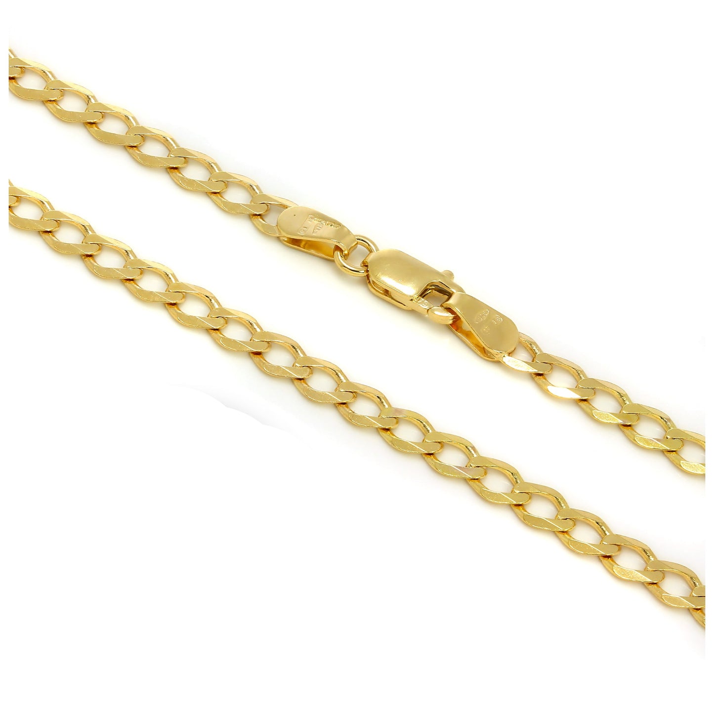 9ct Gold 3mm Curb Chain Bracelets & Necklaces - 6 to 30 Inches