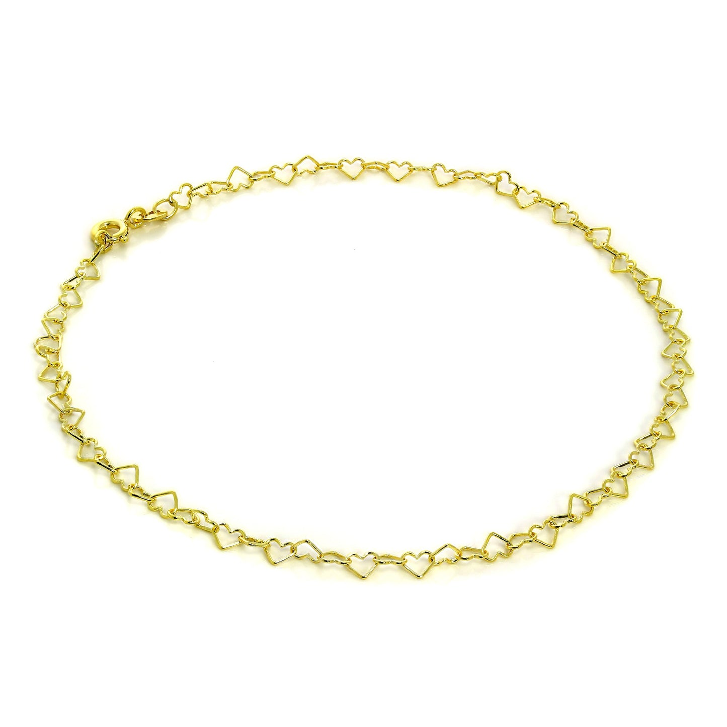 9ct Gold Open Hearts Anklet