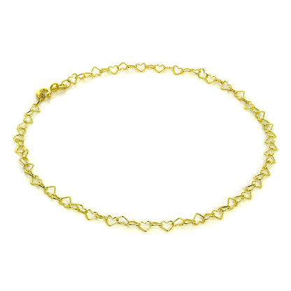 9ct Gold Open Hearts Anklet