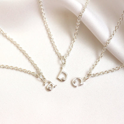 Sterling Silver Diamond Initial Necklace