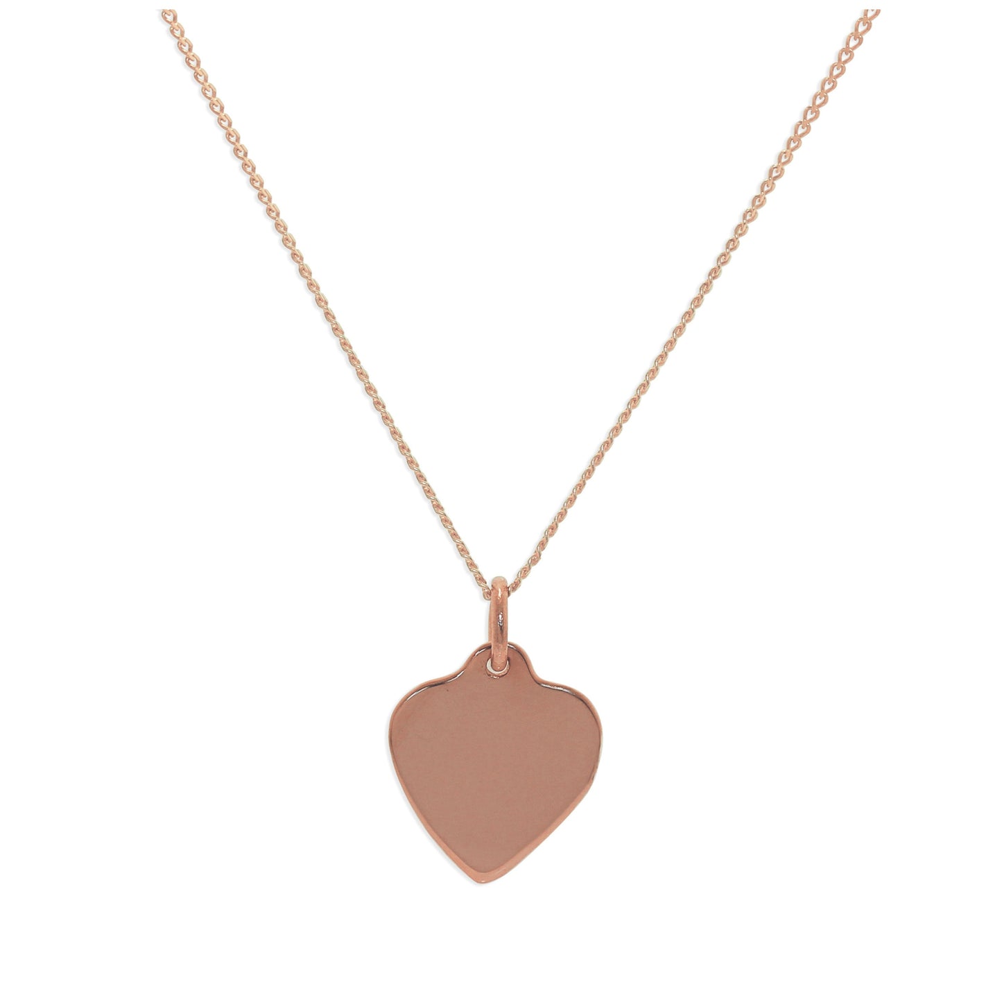 9ct Rose Gold Personalised Heart Necklace - 16 - 20 Inches