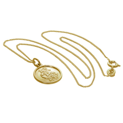 Personalised 9ct Gold St Christopher Necklace