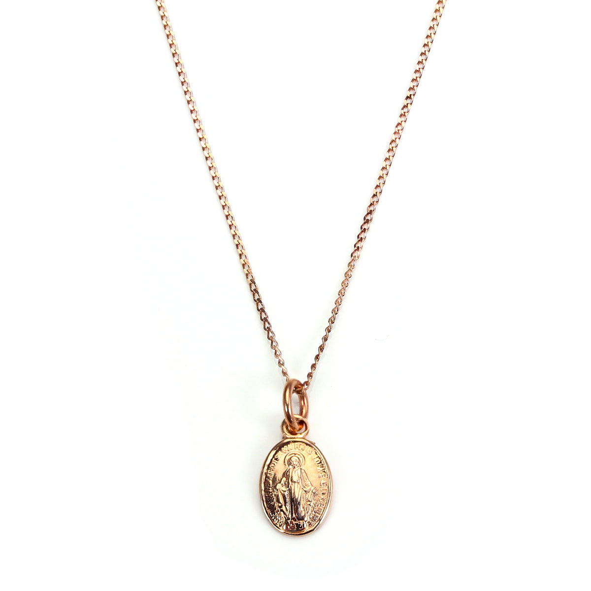 9ct Rose Gold Miraculous Medal Necklace