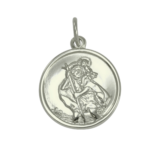 9ct White Gold St Christopher Pendant