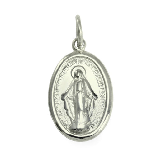 9ct White Gold Miraculous Medal