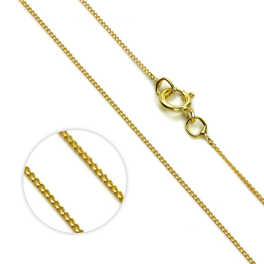 9ct Gold Diamond Cut Curb Chain Necklace