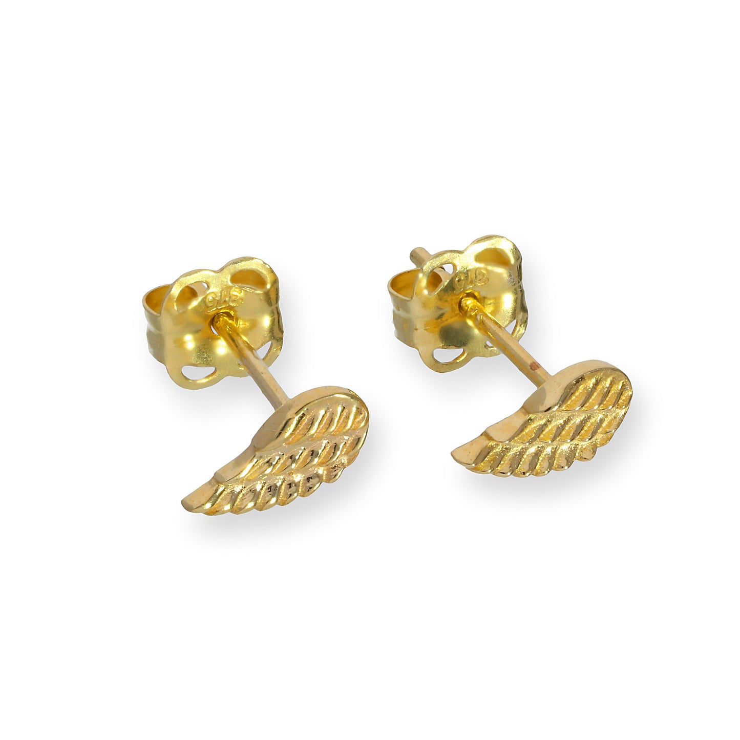 9ct Gold Angel Wing Stud Earrings