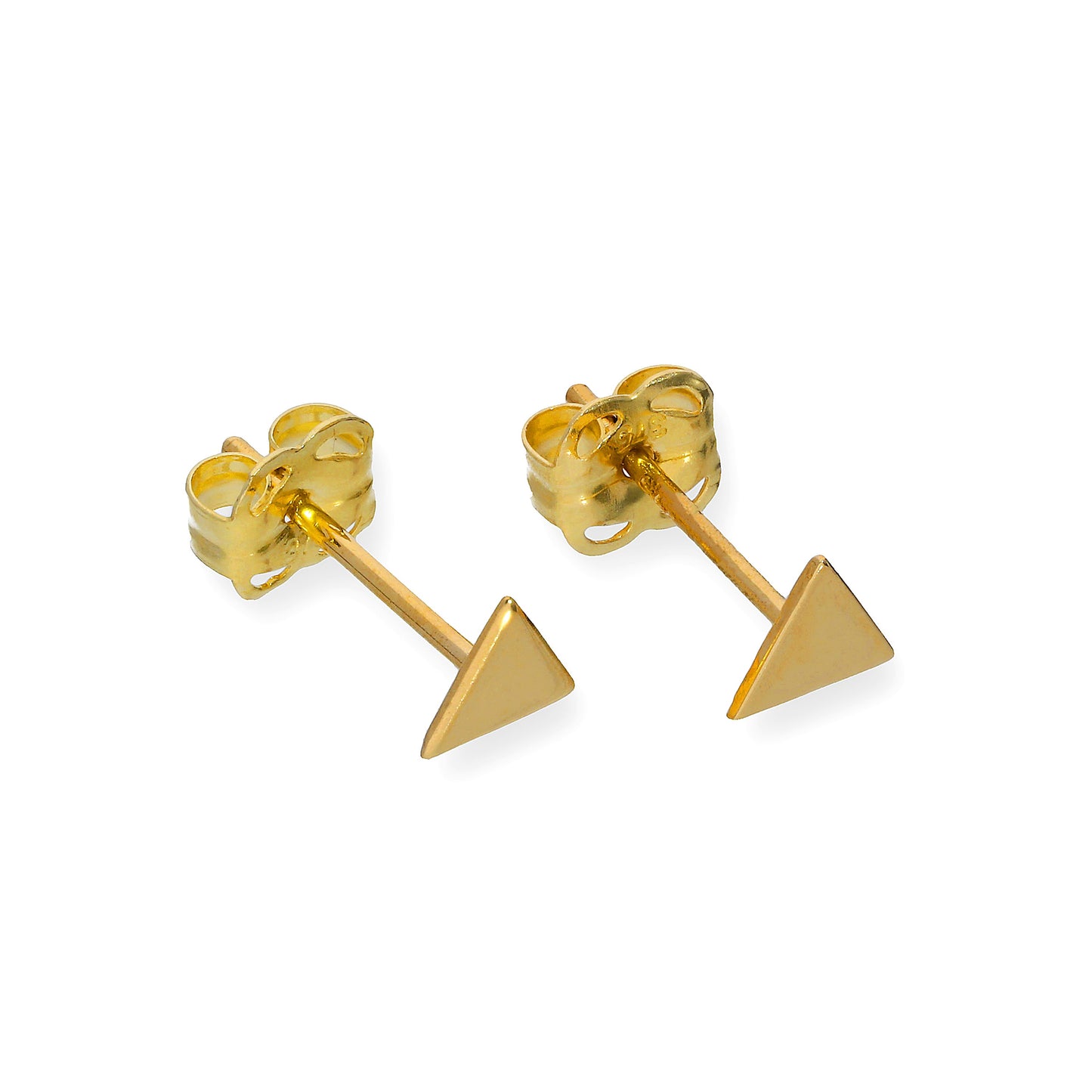 9ct Gold Small Triangle Stud Earrings