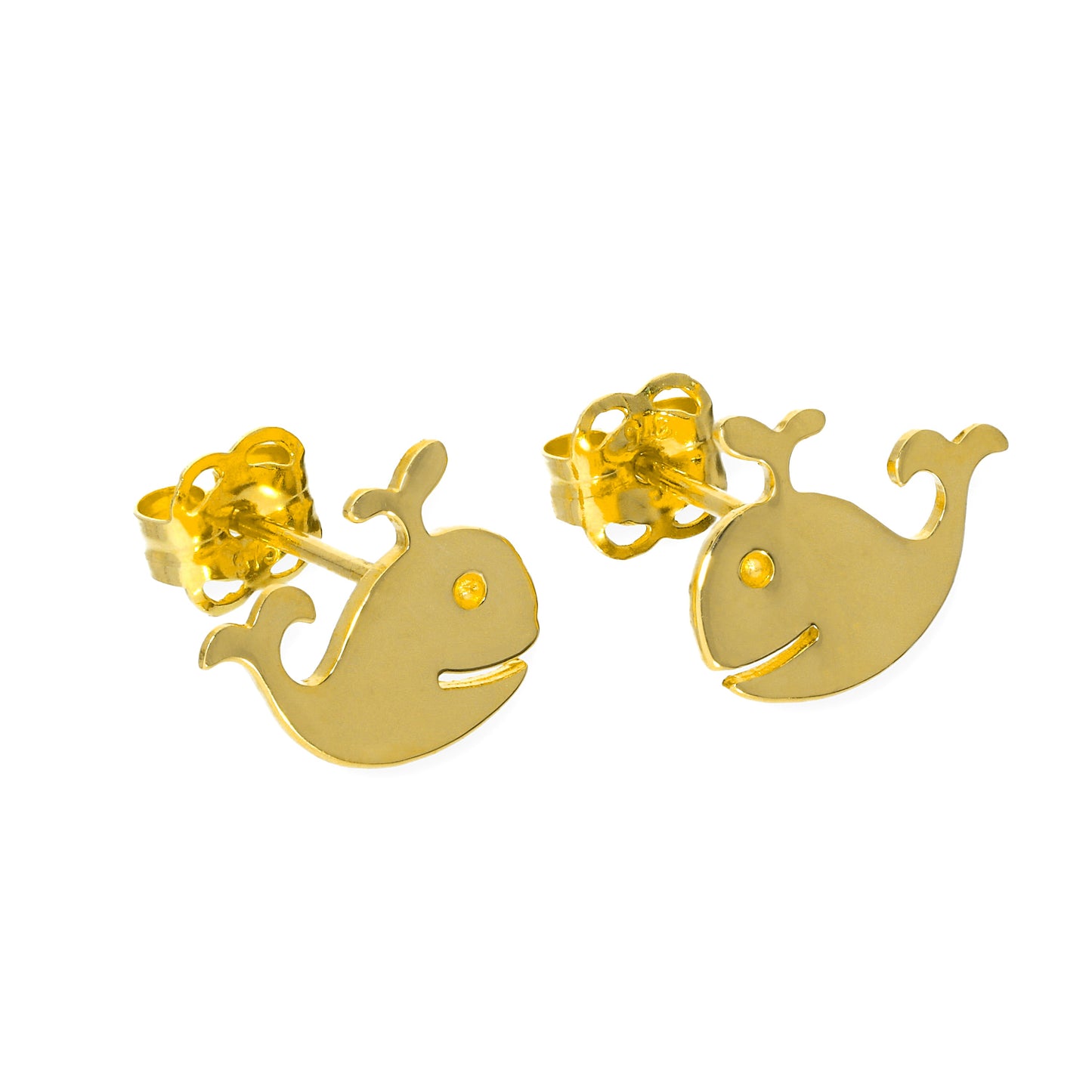 9ct Gold Whale Stud Earrings