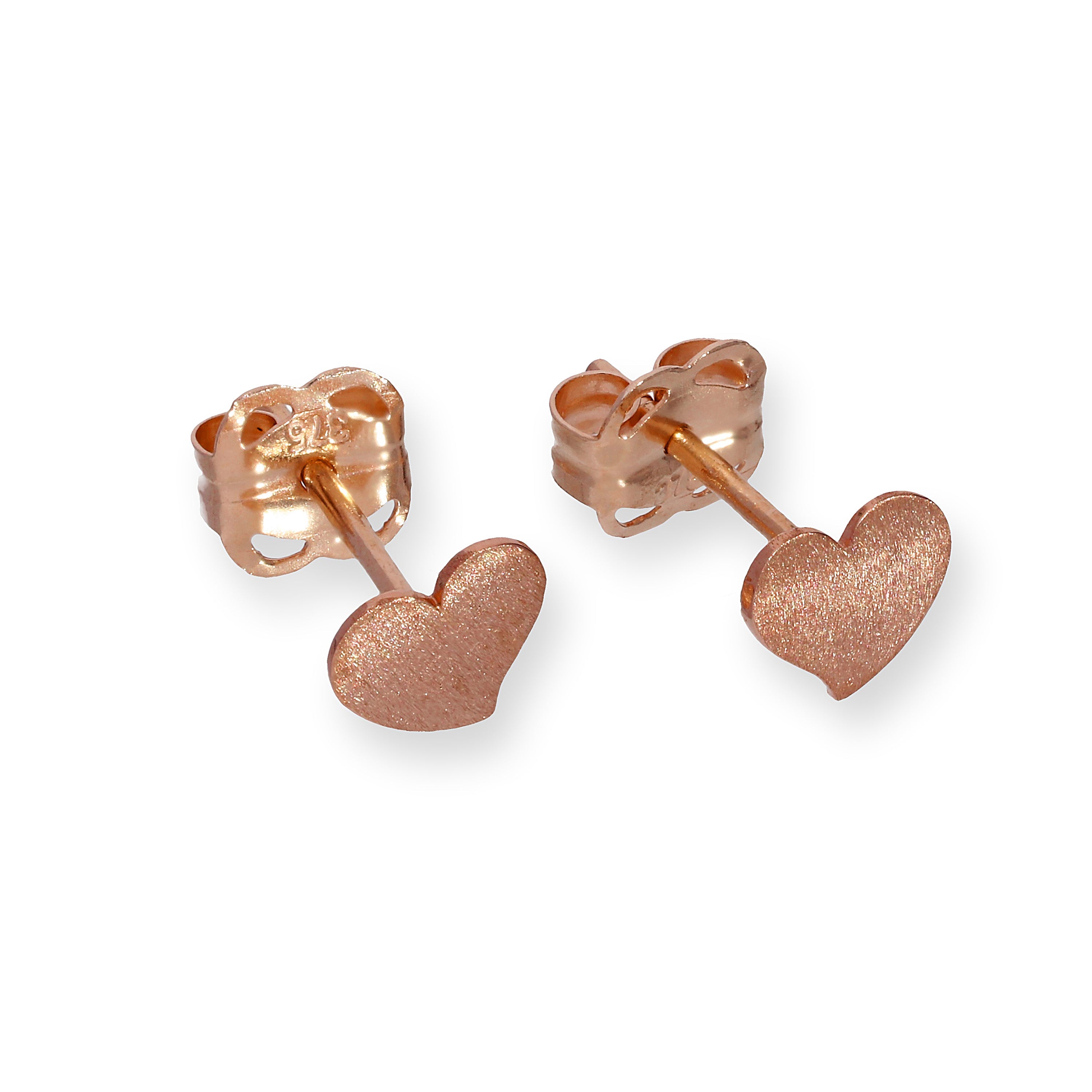 9ct ROSE GOLD Heart Stud Earrings online Women's 7mm GIFT Box