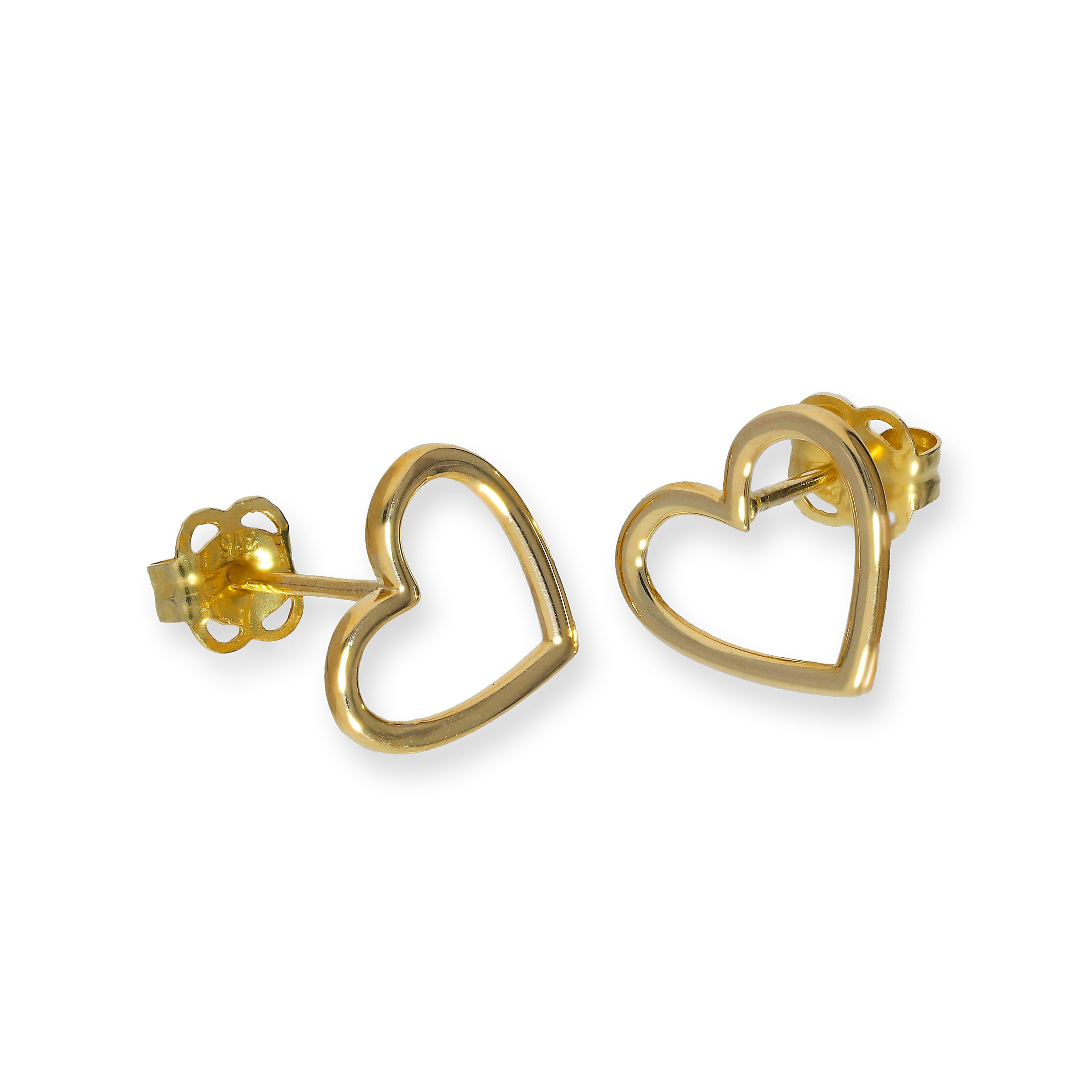 9ct shops GOLD Heart Earrings 12mm GIFT BOX