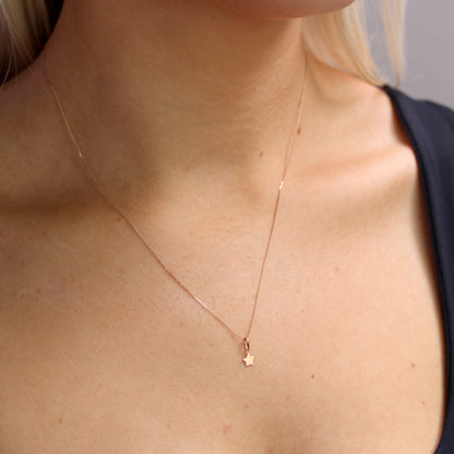 9ct Rose Gold Star Pendant Necklace