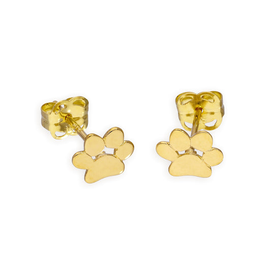 9ct Gold Pawprint Stud Earrings