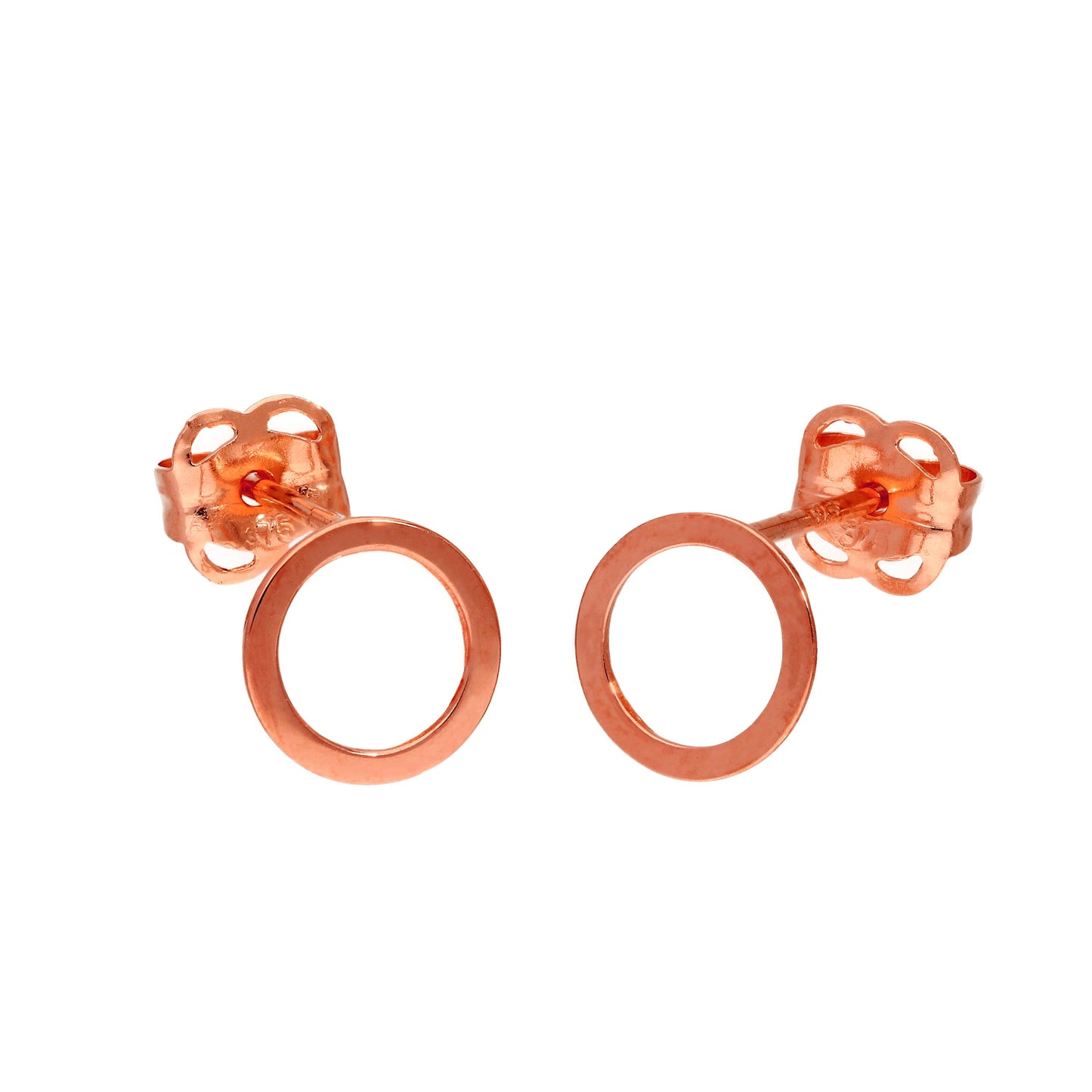 9ct Rose Gold 6mm Circle Stud Earrings