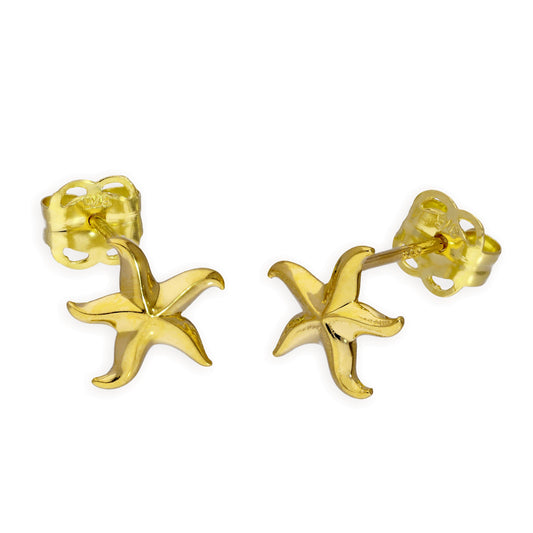 9ct Gold Starfish Stud Earrings