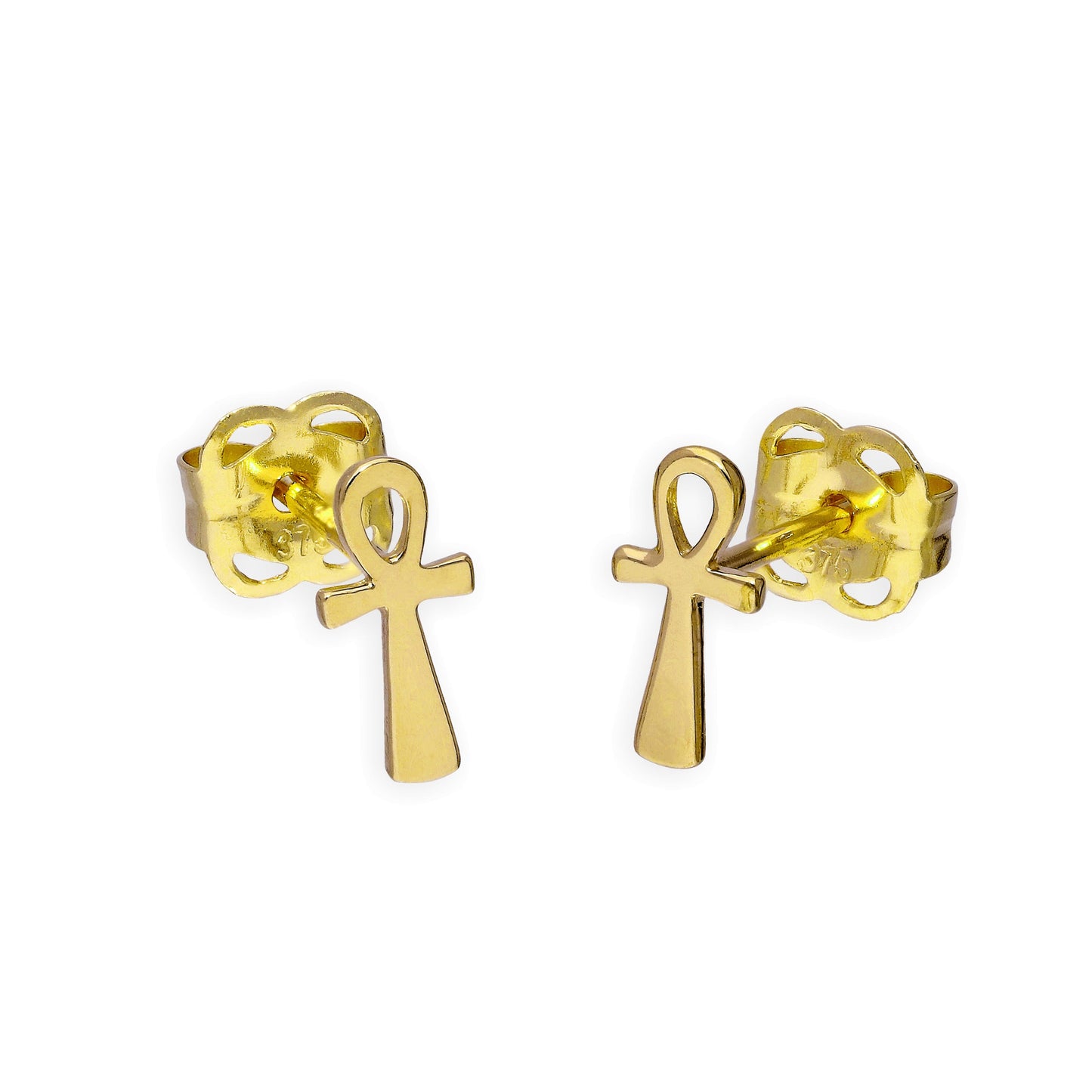 9ct Gold Ankh Stud Earrings