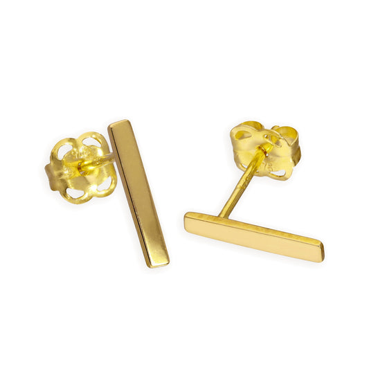 9ct Gold Bar Stud Earrings