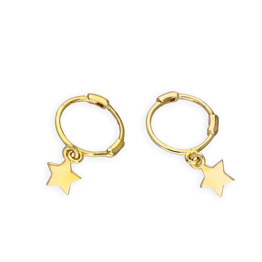 9ct Gold Star Hoop Earrings