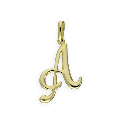 9ct Gold Fancy Calligraphy Script Letter Charms A - Z