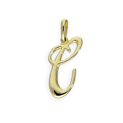 9ct Gold Fancy Calligraphy Script Letter Charms A - Z