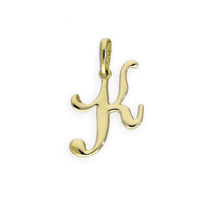 9ct Gold Fancy Calligraphy Script Letter Charms A - Z