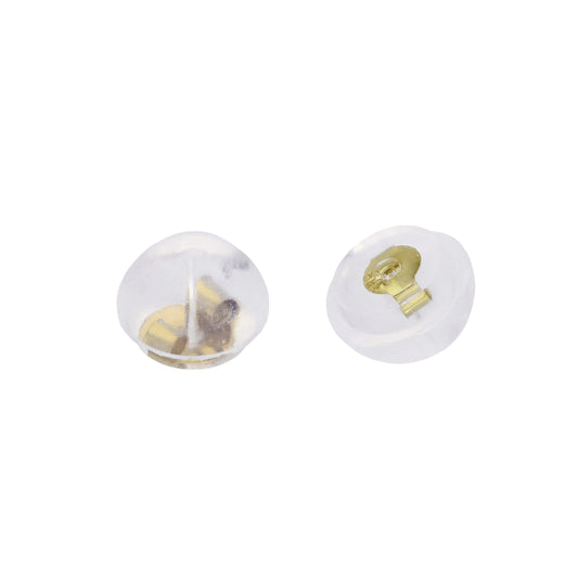 9ct Gold & Rubber Round Earrings Back Pairs