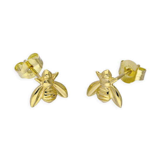 9ct Gold Bee Stud Earrings