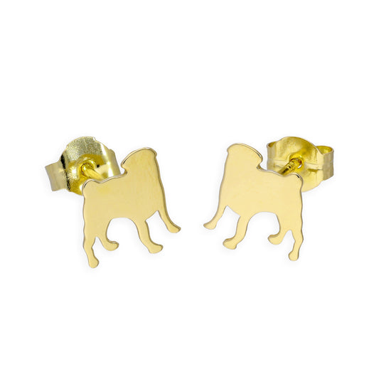 9ct Gold Rottweiler Stud Earrings