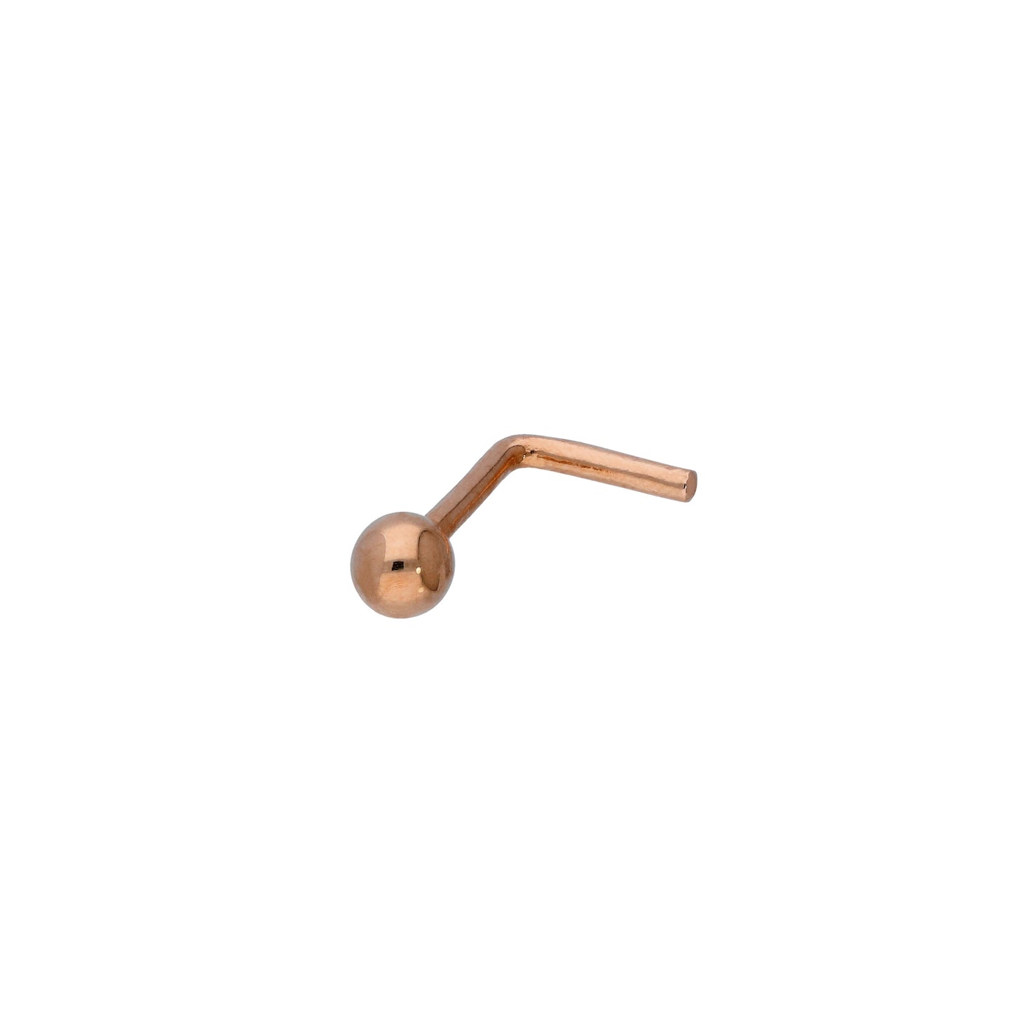 9ct Rose Gold 20Ga Nose Stud w 3mm Ball