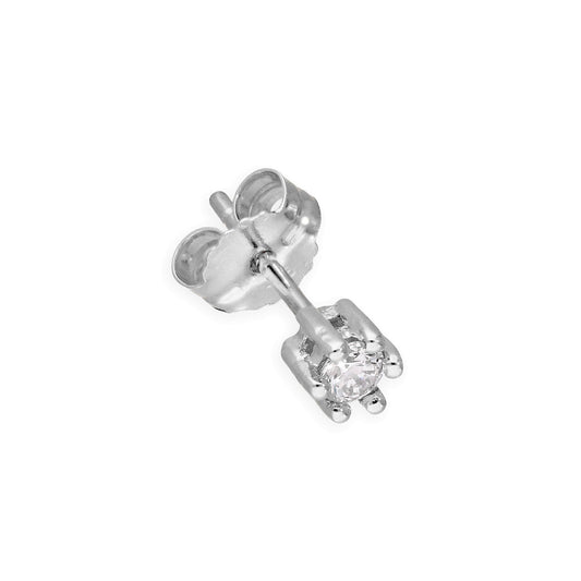 9ct White Gold & 0.05ct Diamond Single Stud Earring