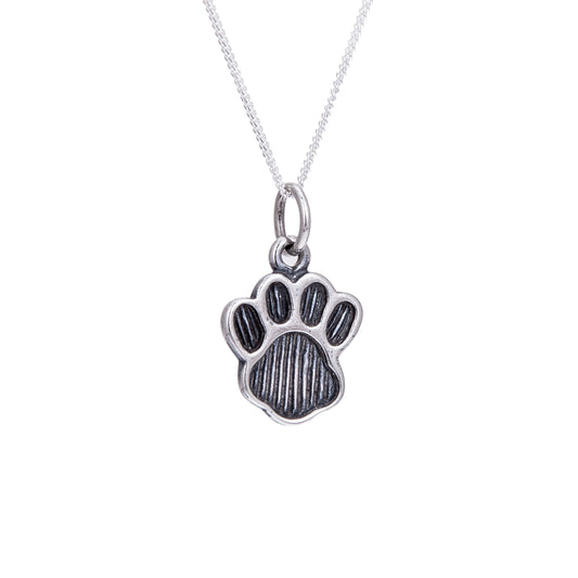 Large Sterling Silver Animal Pawprint Necklace